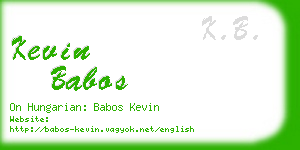 kevin babos business card